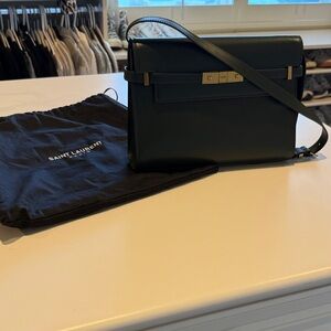 Saint Laurent Dark Green Bag with Gold Hardware